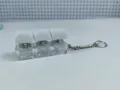 Μπρελόκ fidget με διακόπτη πληκτρολογίου μηχανικού παιχνίδι αγχολυτικό φορητό λευκό. - Χοντρό κάλυμμα 3 πλήκτρων με αλυσίδα φίδι - Λευκό