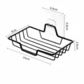 Black metal soap dish sponge holder wall mounted drain rack for kitchen bathroom sink - Black Iron