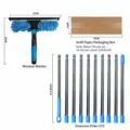 Window Squeegee with 10 Extension Poles Set Household Cleaning Tool for Glass Windows - Light Blue