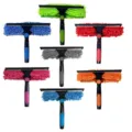 2-in-1 window squeegee and microfiber glass cleaner multi-color variants display - Multicolor
