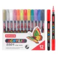 12 Colors Acrylic Paint Markers Set 1mm Fine Point Waterproof Art Pens for Rock Painting - Twelve Colors