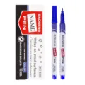 Blue permanent marker pen fine point oil based waterproof marker for writing on most surfaces. - Blue
