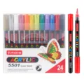 24 colors acrylic paint marker set, 1mm fine tip waterproof pens for rock painting, art drawing. - 24 Colors