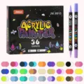 36 colors acrylic paint marker pens set dual tip quick drying art water based markers - 36 Pieces (72 Colors)