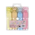 Cute cat paw highlighter set with 4 pastel colors in transparent pouch for students. - 4 Pieces PVC Soft Bag / Macaron Color