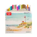 Set mit 20 Metallic-Farbpinseln für DIY-Graffiti und Zeichnen auf schwarzem Karton - 20 Farben (Harte Spitze)