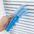 Microfiber window blind cleaner tool for cleaning air conditioner vents and shutter slats. - Single Blind Brush - Bagged / Sky Blue