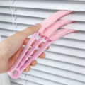 Pink blind cleaning brush with microfiber cloth sleeve for air vents and window gaps. - Single Blind Brush - Bagged / Pink