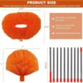 Kit de plumero telescópico con cabezal de microfibra y 10 secciones de postes desmontables para limpiar. - Cepillo para Telarañas + Cepillo de Fibra para Ventilador de Techo / Naranja