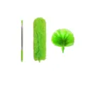 Juego de plumero verde extensible con cepillo suave y cabeza redonda para la limpieza. - Set de tres piezas / Bolsa de polietileno / Verde