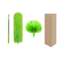 Plumero extensible para limpiar telarañas del techo y polvo doméstico con varios cabezales. - Set de tres piezas / En caja / Verde