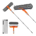 Professional 2-in-1 window squeegee cleaning kit with telescopic extension pole - Orange Gray Combination Style / 4 Rods + Gray Scraper
