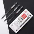 Bolígrafo de gel negro pack de 12, rotulador de tinta líquida de 0,5mm para estudiantes. - V5 negro 0,5 mm