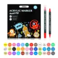 36 Colors Dual Tip Acrylic Paint Markers Set for Rock Painting, Ceramic, Canvas and DIY Crafts - 36 Colors