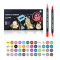 48 colors dual tip acrylic paint markers set with fine tips for rock and ceramic art - 48 Colors