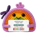 Handcrafted crochet rainbow plush doll positive affirmation pocket hug toy with encouraging card. - Reminder Rainbow Doll