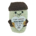 Handmade crochet coffee cup doll cute emotional healing plush toy creative desk ornament - Coffee Cup -- How Much Card