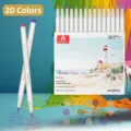 Set de 20 feutres acryliques métalliques avec pointe pinceau pour l'art et le bricolage - Pointe pinceau / Lot de 20 Couleurs