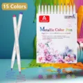 Lot de 15 marqueurs acryliques métalliques à pointe souple pour le bricolage d'art - Pointe pinceau / Ensemble de 15 Couleurs