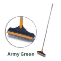 Durable long-handled 5-in-1 floor scrub brush for bathroom and crevice cleaning in army green - 2-in-1 Style / Yellow-Green