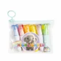 Süßes Elefant Textmarker Set mit 6 bunten Stiften im klaren Reißverschluss Aufbewahrungsbeutel. - Elefant Textmarker Set / 6-teiliges Set