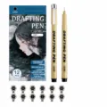 Set από αδιάβροχα στυλό fineliner για επαγγελματικό καλλιτεχνικό σχέδιο και σκίτσο - 12 Τεμάχια Χάρτινο Κουτί
