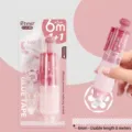Pink click-style honeycomb glue tape pen for DIY scrapbooking - 1+1 Set / Vibrant Pink