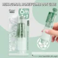 Press-type dot glue tape pen with 6mm width and 6m length for DIY scrapbooking and journaling - 1+1 Set / Pine Green