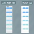 Medium size blue gradient index stickers for catalog classification and student notes - Medium Size (120 Stickers) / Cyan-Blue Gradient