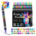 Dual tip acrylic paint markers 36 pack 72 colors waterproof art markers for DIY rock painting. - Set of 36 Pieces (72 Colors)