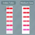 Medium size gradient red index sticky tabs, 2.4cm x 2.5cm for student note organization - Medium Size (120 Stickers) / Red-Pink Gradient