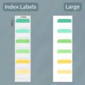 Large gradient color index stickers 4.5x2.5cm for school catalog classification - Large Size (60 Labels) / Yellow-Green Gradient