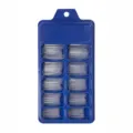 Vista detallada de uñas postizas bailarina largas transparentes en una caja azul de 10 compart. - Transparente (BLC003) / Caja de 10 Rejillas
