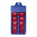 Uñas postizas tipo bailarina rojas largas en caja de plástico azul de 10 ranuras - Rojo Puro (BLC004) / Caja de 10 Rejillas