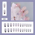 Detaillierte Ansicht der Z047 Schmetterling und Herz Kunstnägel zum Aufkleben, Ballerina. - Weiße Wolke Ballerina Stil (Z047) / Kleber Version