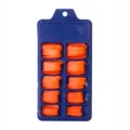Juego de uñas postizas largas tipo bailarina naranja en estuche azul de 10 celdas. - Naranja Fluorescente (BLC006) / Caja de 10 Rejillas