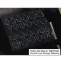 24 stuks waterbestendige extra sterke gele jelly nagellijm tabs voor kunstnagels - Gele Lijm Stijl / 24 Stuks Verpakking