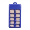 Uñas postizas largas profesionales tipo bailarina en caja de plástico azul con 10 divisiones - Rosa Flor de Cerezo (BLC009) / Caja de 10 Rejillas
