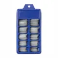 Set profesional de uñas postizas largas de bailarina en caja organizadora azul de diez - Gris Abuela (BLC015) / Caja de 10 Rejillas