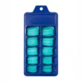 Vista detallada de uñas postizas largas ballerina turquesa en caja organizadora azul - Azul Turquesa (BLC016) / Caja de 10 Rejillas