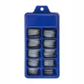 Set profesional de uñas postizas largas de bailarina grises en caja azul de 10 rejillas - Gris Oscuro (BLC018) / Caja de 10 Rejillas
