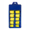 Puntas de uñas ballerina amarillo neón en una caja de almacenamiento de plástico azul - Amarillo Brillante (BLC022) / Caja de 10 Rejillas