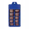 Uñas postizas largas de estilo bailarina en color marrón liso en una bandeja azul - Estilo de bailarina largo europeo y americano (BLC024) / Caja de 10 Rejillas / Marrón Oscuro