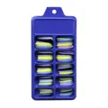 Coffret de 100 faux ongles cercueil colorés rangés dans une boîte de rangement bleue - 100 Pièces / Bleu et Jaune Mixte (BLC043)