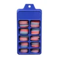 Lot de 100 faux ongles longs de type ballerine colorés dans un étui bleu de rangement - 100 Pièces / Automne Chaud Mixte (BLC044)