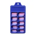 Lot de 100 faux ongles longs ballerine dans une boîte de rangement bleue à 10 cases - 100 Pièces / Rose et Violet Mixte (BLC049)