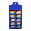 Vue détaillée de 100 faux ongles longs style ballerine colorés dans une boîte bleue - 100 Pièces / Style Brillant Mixte (BLC052)