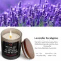 Geurkaars lavendel eucalyptus in grijze pot met houten deksel, romantisch huisparfum cadeau - 7*9 Lavendel (slaaphulp) / Grijs