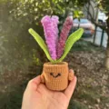 Handgemachte Häkel Topfpflanze niedliche gestrickte Blume emotionale Unterstützung Geschenk - Lila Lavendel-Topfpflanze
