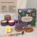 Coffret cadeau de bougies parfumées avec 4 boîtes florales décoratives. - Coffret Cadeau Série Style Français